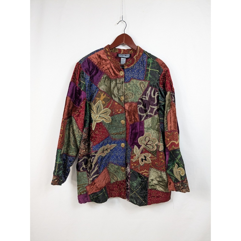 Textured Patchwork Velvet Jacket - Multi